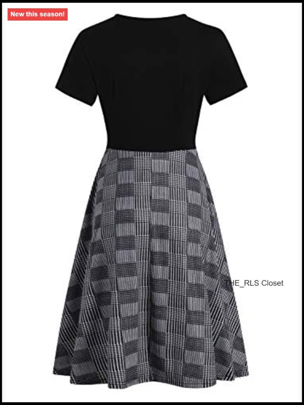 Criss-Cross V Neck Short Sleeve Fit and Flare Tea Dress with Pockets - Picture 3 of 7